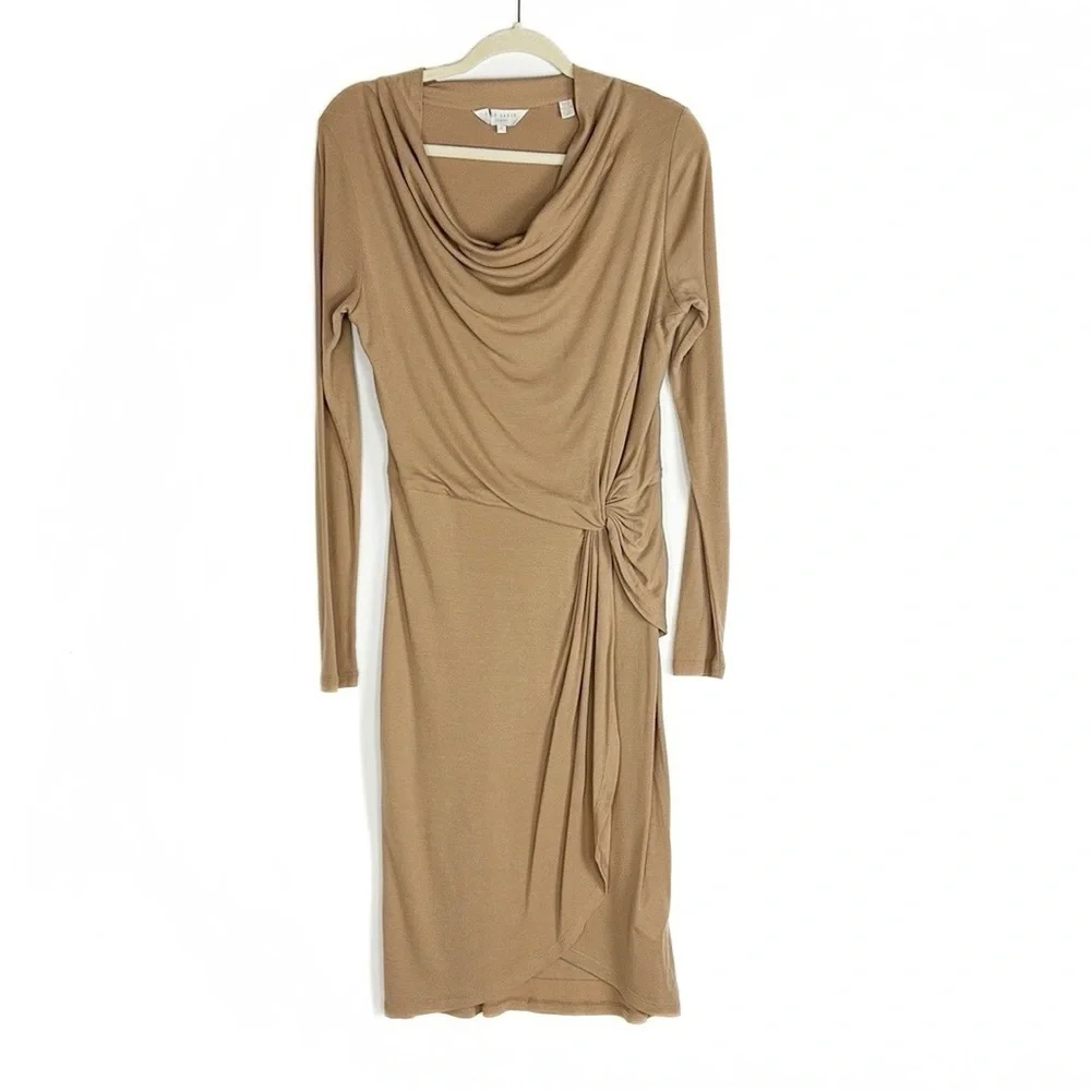 Ted Baker Neyda Jersey Drape Wrap Dress Long Sleeve Lightweight Knit Dress